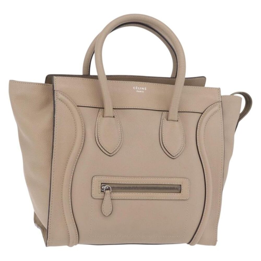 Celine Luggage Smooth Leather Beige Leather Handbag